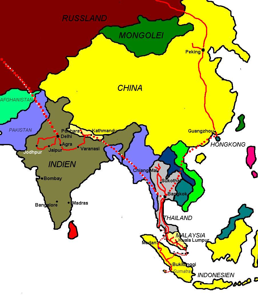 Asienkarte